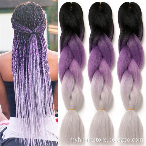 Wholesale Synthetic hair Bulk Crochet Hair 24 inch Ombre Braiding Hair for Women extension Wholesale Cheap Jumbo Braid